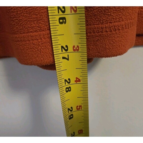 VTG LL Bean Sweater Mens M 1/4 Zip Orange Fleece Quarter Zip 90s Outdoor Fall - Picture 8 of 8
